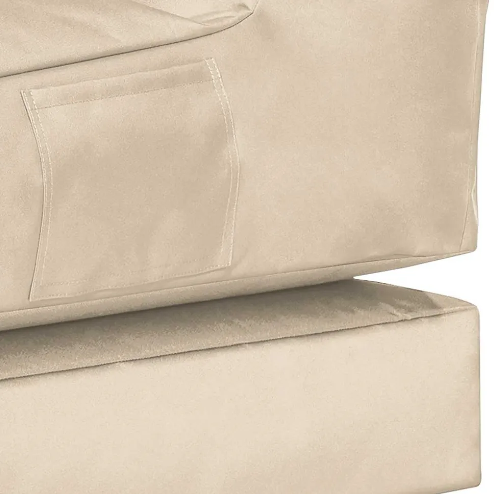 Sitzsack Sessel ausklappbar in Beige - Zynla