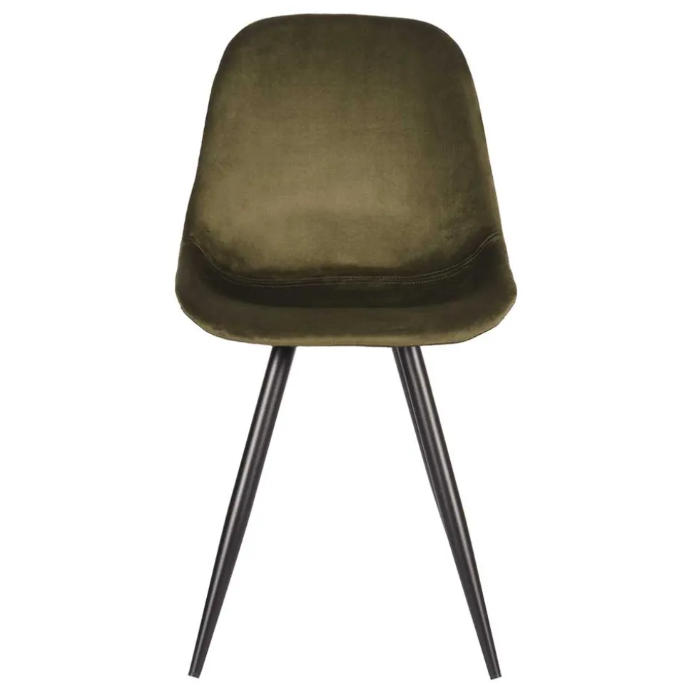 Skandi Design Esstischstuhl in Oliv Grün Samt - Kendo (2er Set)