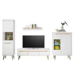 Skandi Designmöbel Wohnwand Set - Ginko (vierteilig)