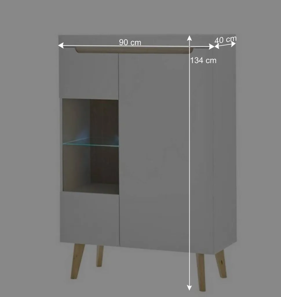 Skandi Designmöbel Wohnwand Set - Ginko (vierteilig)