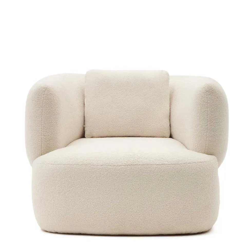 Skandi Designsessel in Offwhite Boucle - Limburg