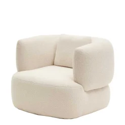 Skandi Designsessel in Offwhite Boucle - Limburg