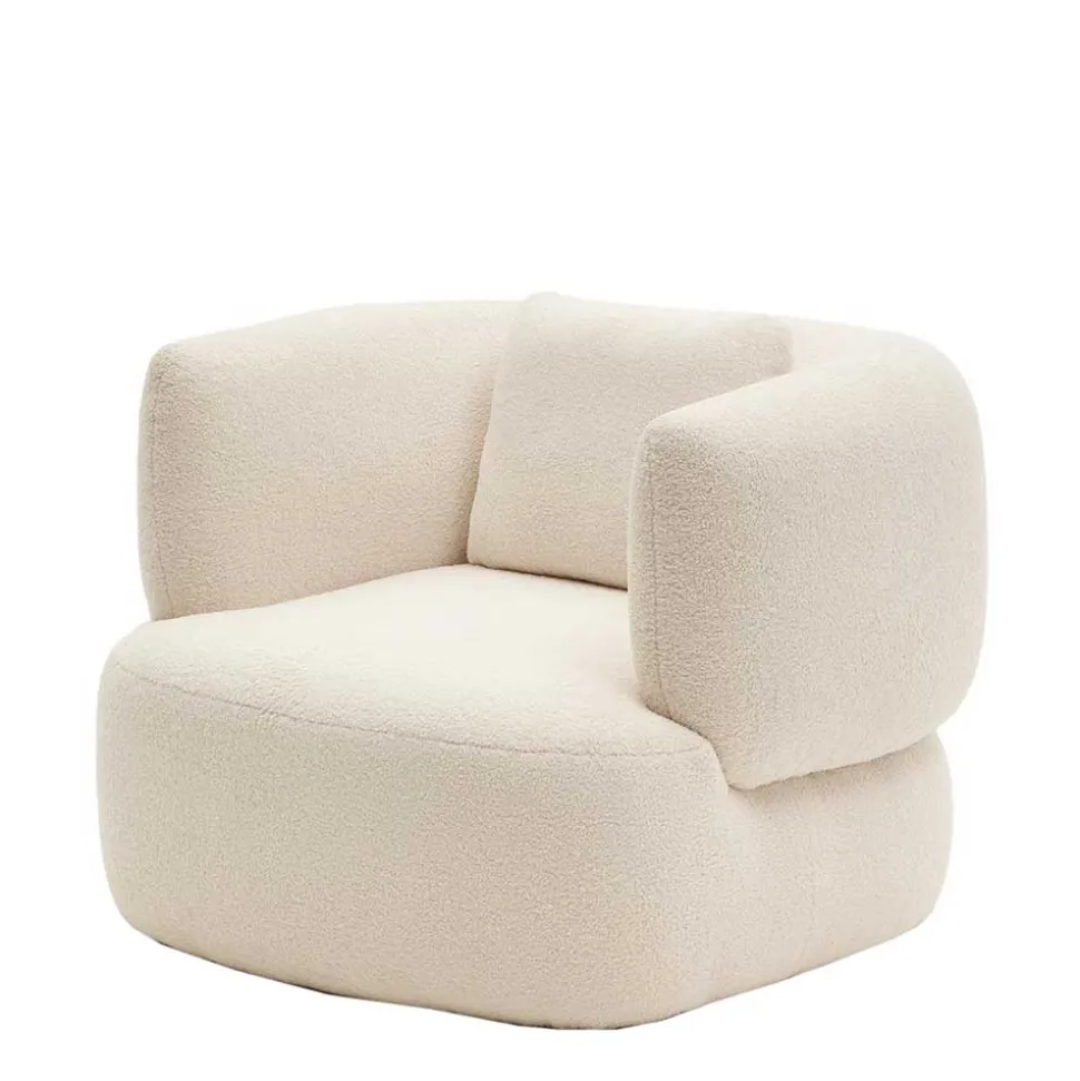 Skandi Designsessel in Offwhite Boucle - Limburg