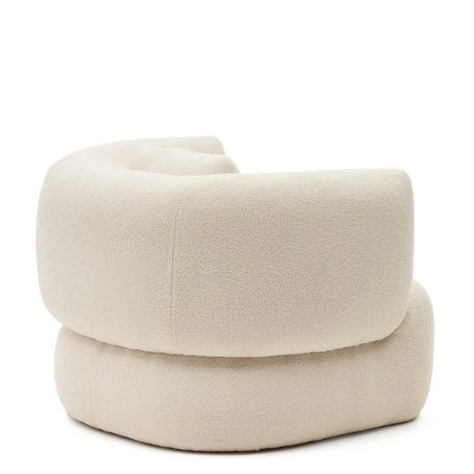 Skandi Designsessel in Offwhite Boucle - Limburg