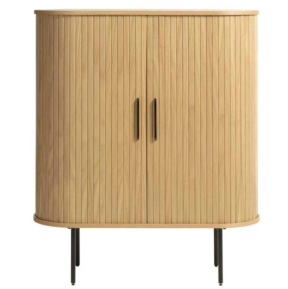 Skandi Highboard oval mit Schiebetüren - Teorina