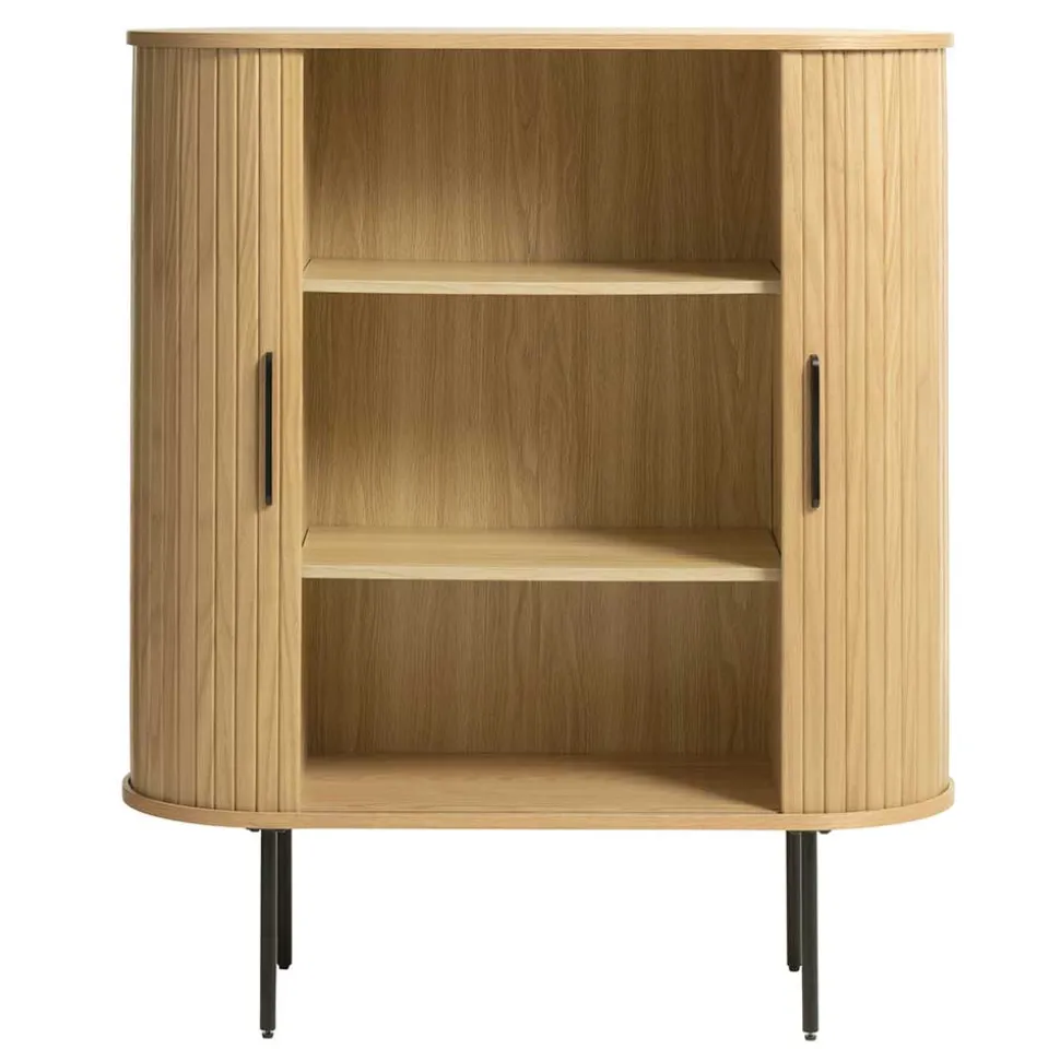 Skandi Highboard oval mit Schiebetüren - Teorina