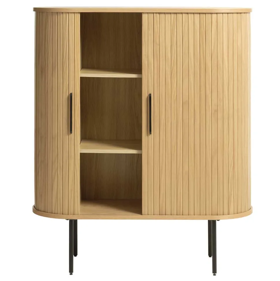 Skandi Highboard oval mit Schiebetüren - Teorina