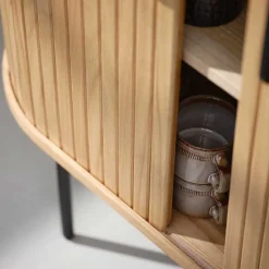 Skandi Highboard oval mit Schiebetüren - Teorina