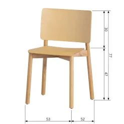 Skandi Holzstühle in Natur lackiert - Furcia (2er Set)