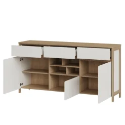 Skandi Sideboard in Weiß und Eiche Dekor - Ovidio