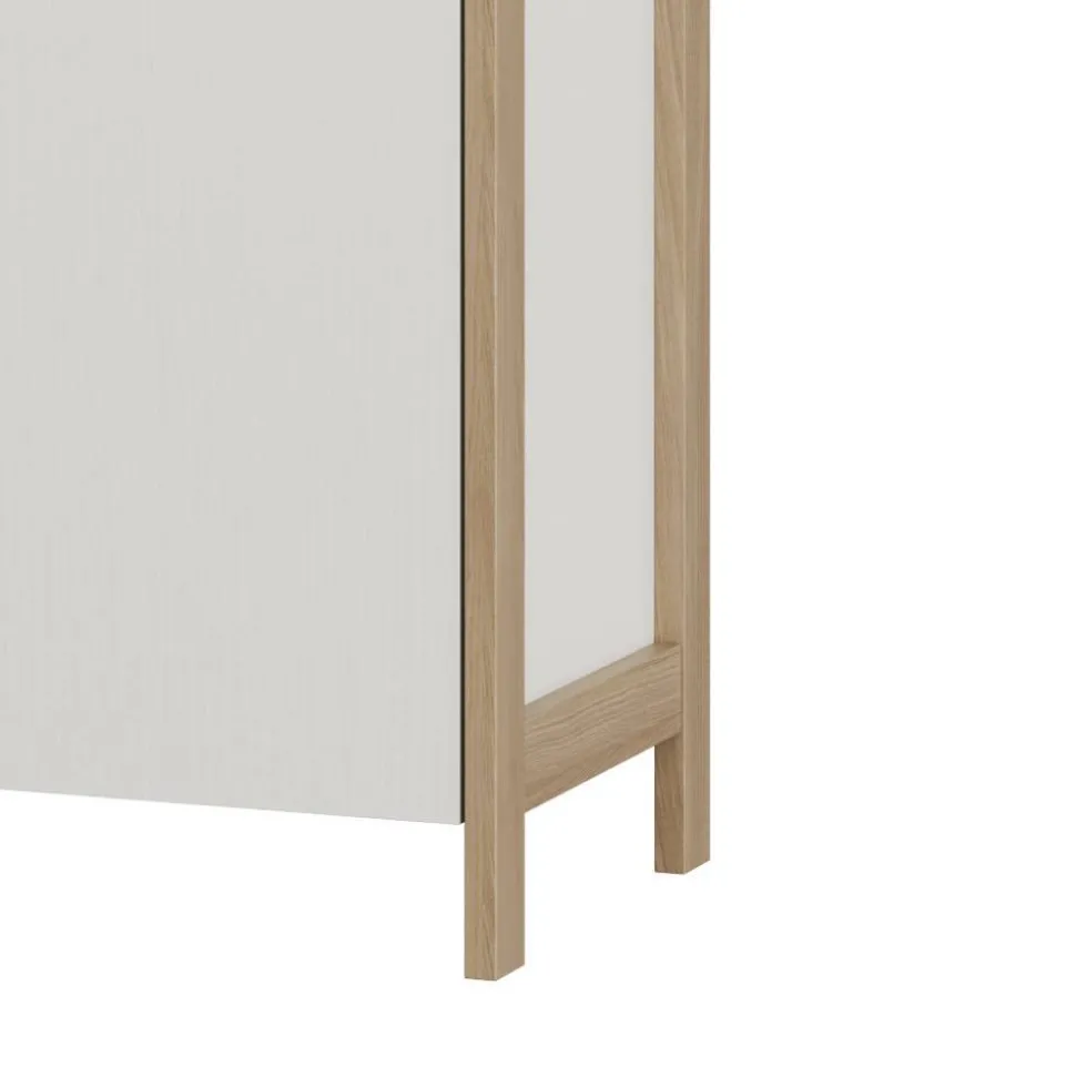 Skandi Sideboard in Weiß und Eiche Dekor - Ovidio