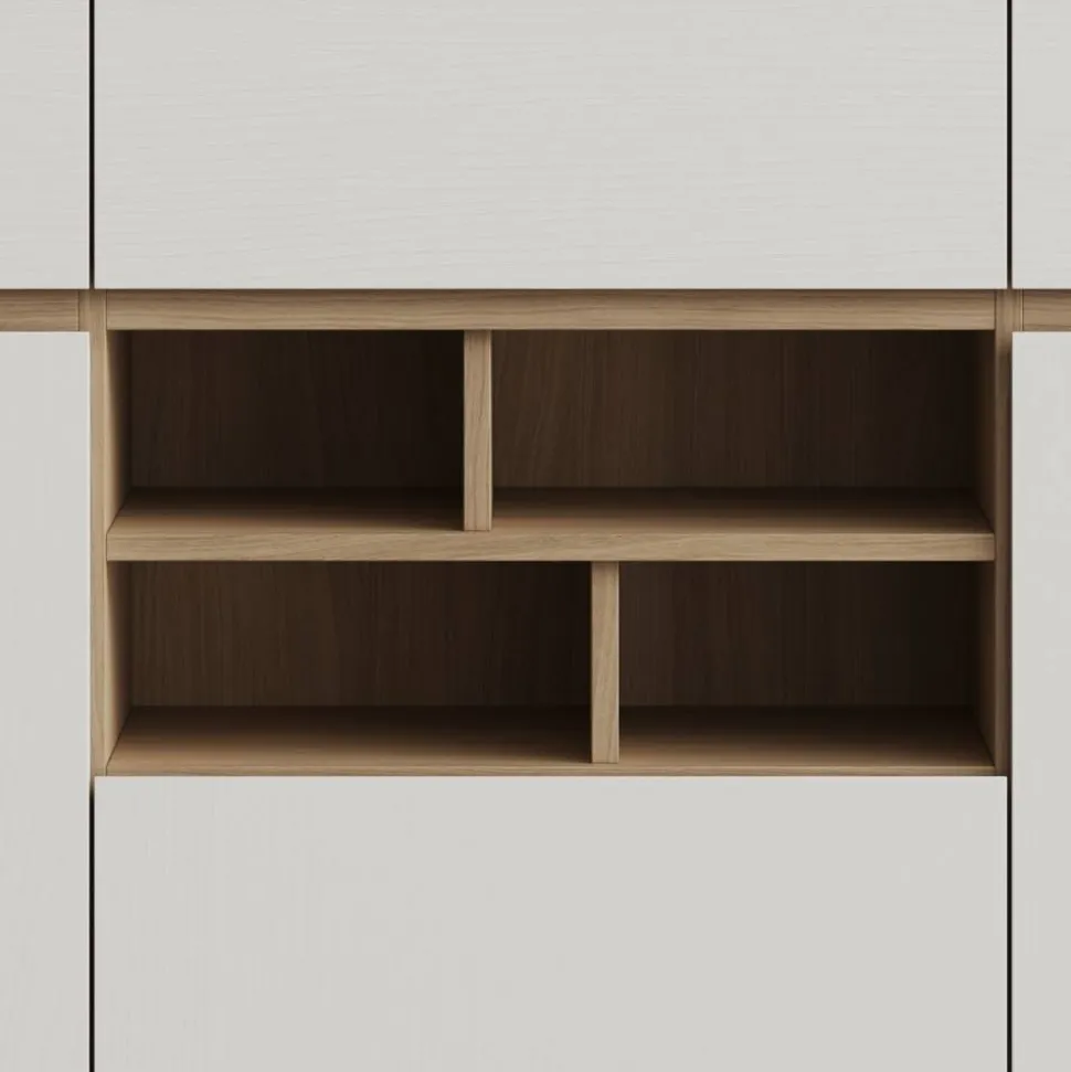Skandi Sideboard in Weiß und Eiche Dekor - Ovidio