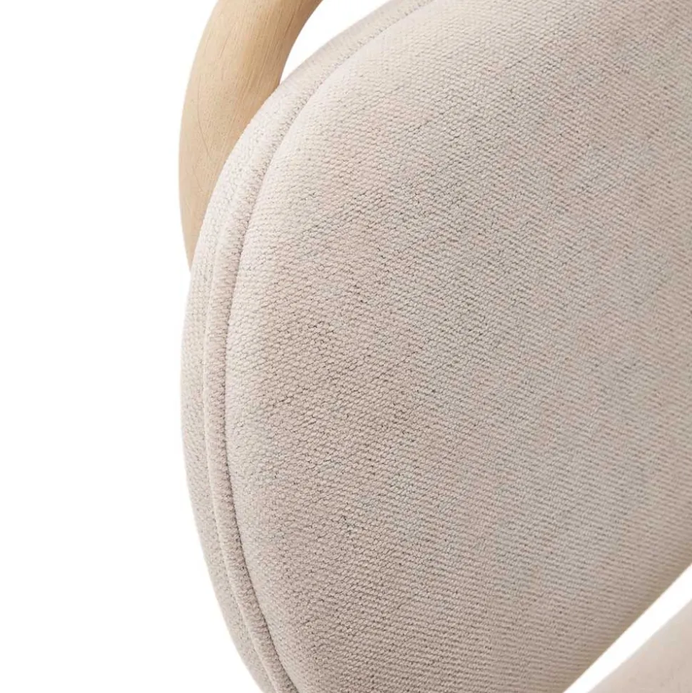 Skandi Stühle aus Chenille in Beige - Catama (2er Set)