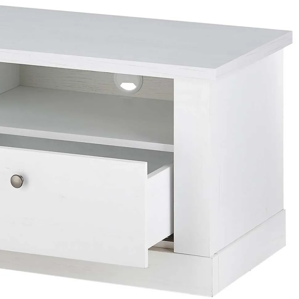 Skandi TV Board in weißer Holzoptik Pinie - Liancos