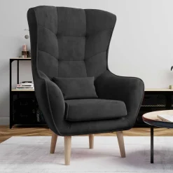 Skandi Wohnzimmersessel in Dunkelgrau - Martina