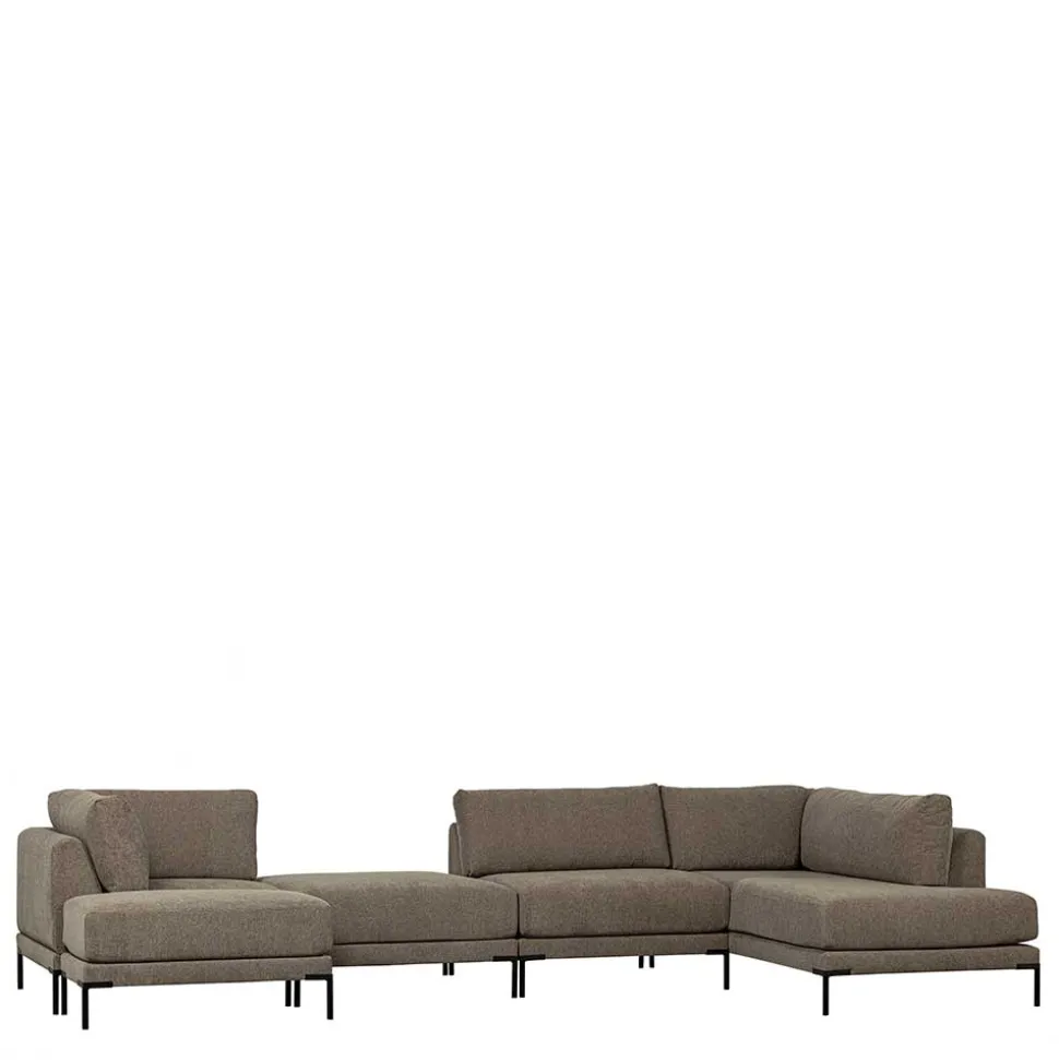 Sofa aus Modulen in Taupe Stoff - Birte