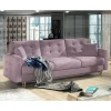 Sofa mit Bettfunktion in Altrosa Samt - Graland