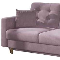 Sofa mit Bettfunktion in Altrosa Samt - Graland