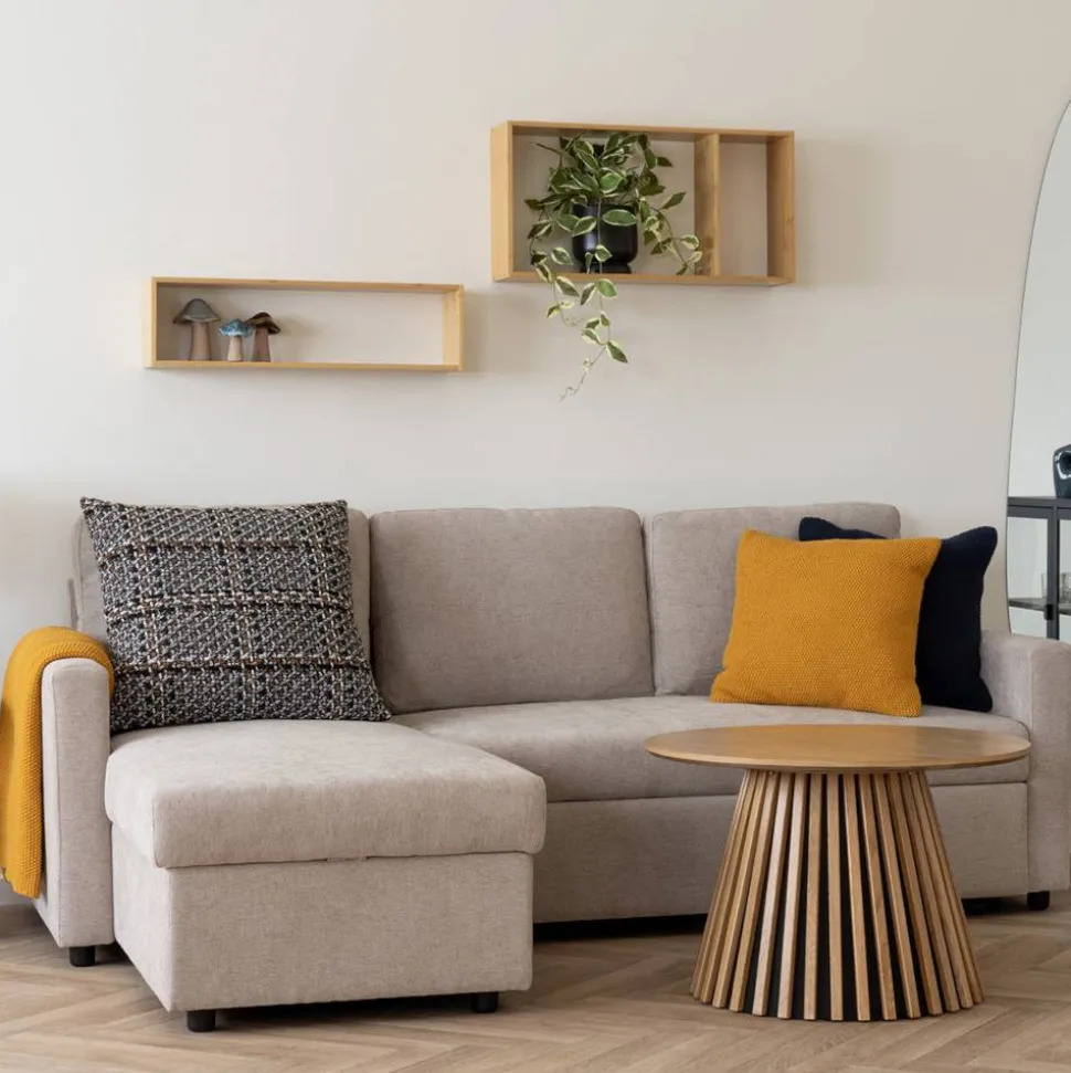 Sofaecke mit Bettfunktion in Beigegrau - Adhipa