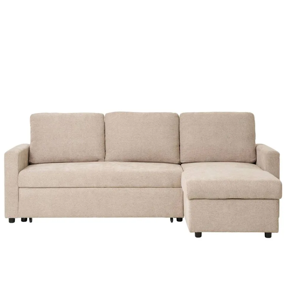 Sofaecke mit Bettfunktion in Beigegrau - Adhipa