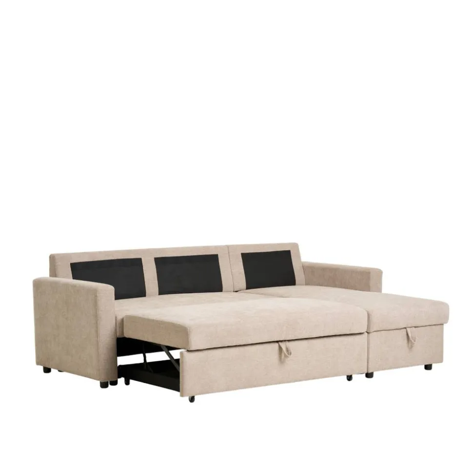 Sofaecke mit Bettfunktion in Beigegrau - Adhipa