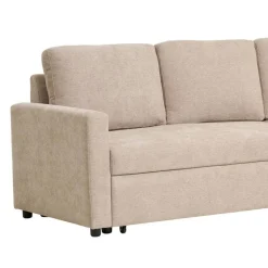 Sofaecke mit Bettfunktion in Beigegrau - Adhipa