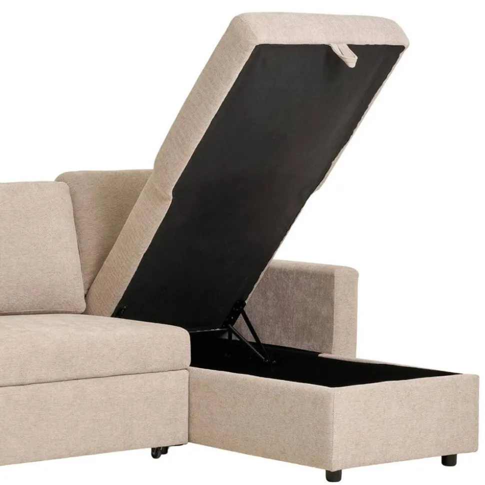Sofaecke mit Bettfunktion in Beigegrau - Adhipa