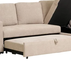 Sofaecke mit Bettfunktion in Beigegrau - Adhipa