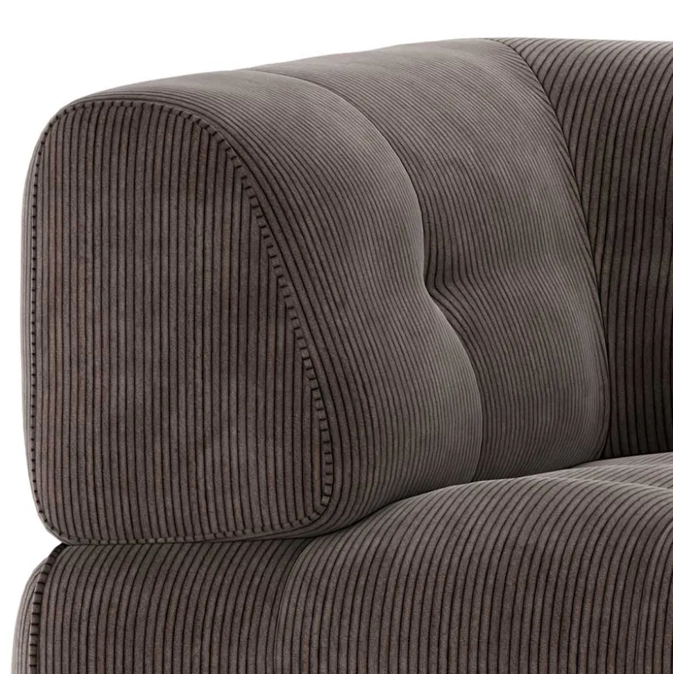 Sofamodul Ecke als Einsitzer in Graubraun Cord - Vita