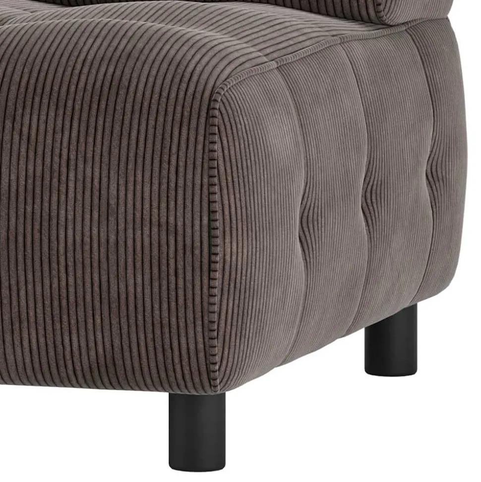 Sofamodul Ecke als Einsitzer in Graubraun Cord - Vita
