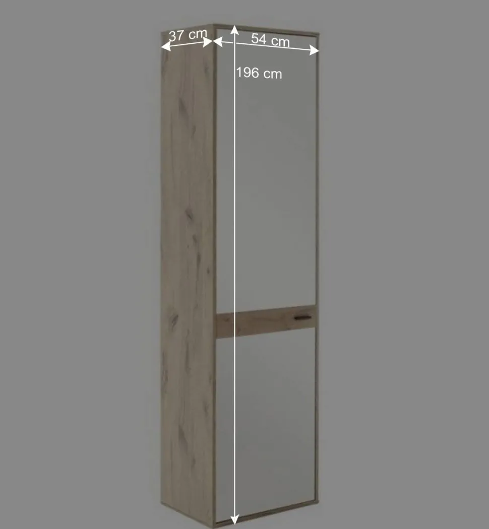 Spiegeltür-Flurschrank in Wildeiche Optik - Vapposia