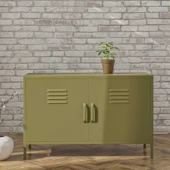 Spind Design Metallkommode in Oliv Grün - Austral