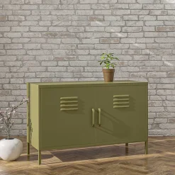 Spind Design Metallkommode in Oliv Grün - Austral