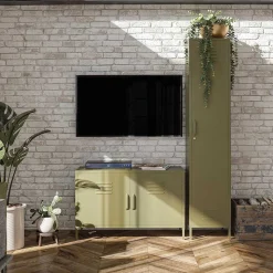 Spind Design Metallkommode in Oliv Grün - Austral