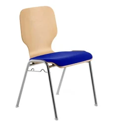 Stapelbarer Stuhl in Buche & Blau - Subra
