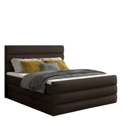 Stauraum Boxspringbett in Braun Stoff - Birt