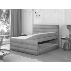 Stauraum Boxspringbett in Braun Stoff - Birt