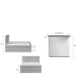 Stauraum Boxspringbett in Braun Stoff - Birt