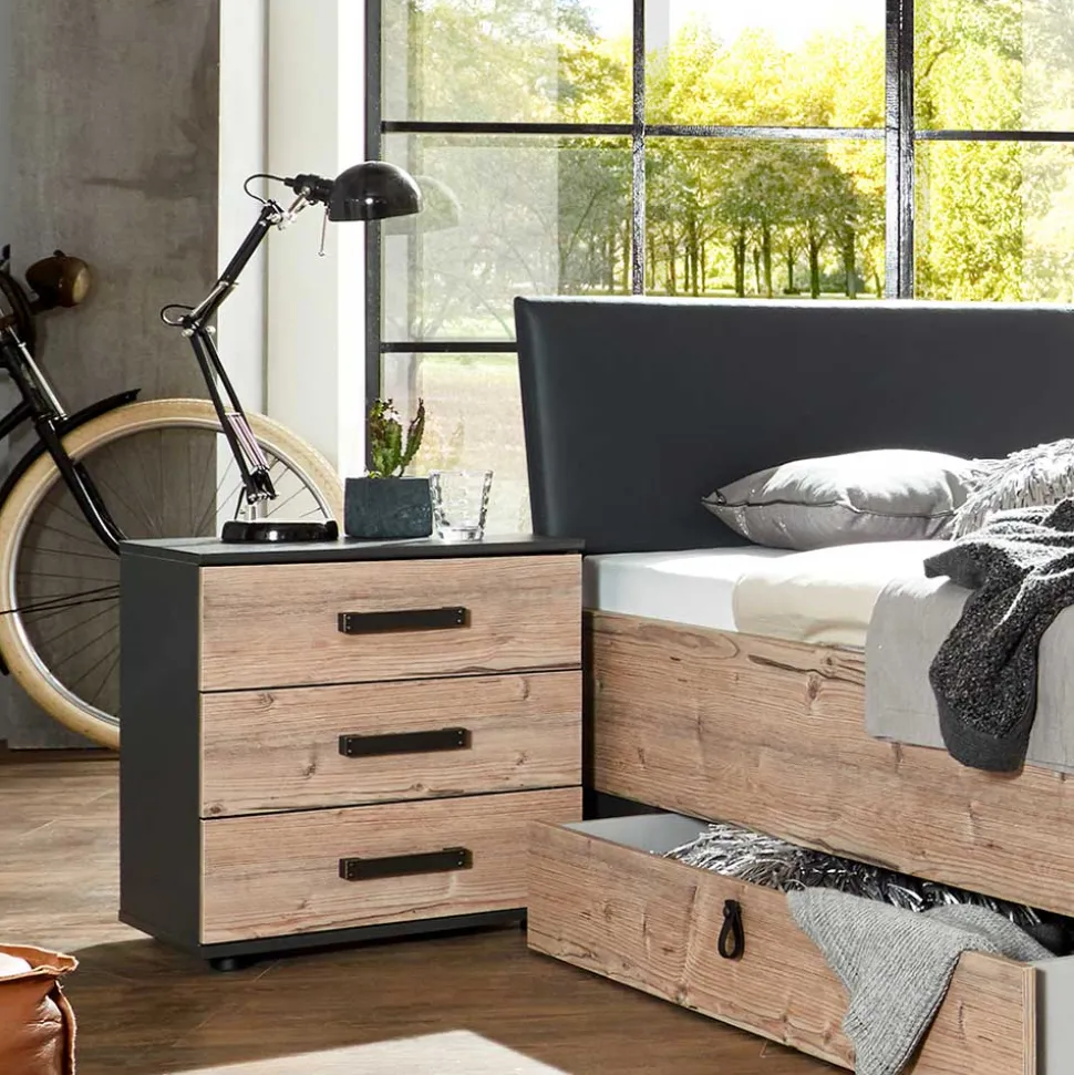 Stauraumbett in Tanne Holzoptik - Ardila