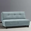 Stoff Bettcouch in Türkis - Enfino
