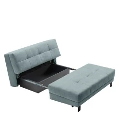 Stoff Bettcouch in Türkis - Enfino