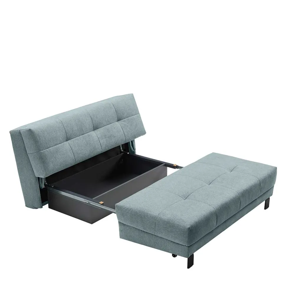 Stoff Bettcouch in Türkis - Enfino