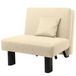 Stoff Schlafsessel in Beige und Schwarz - Setubal
