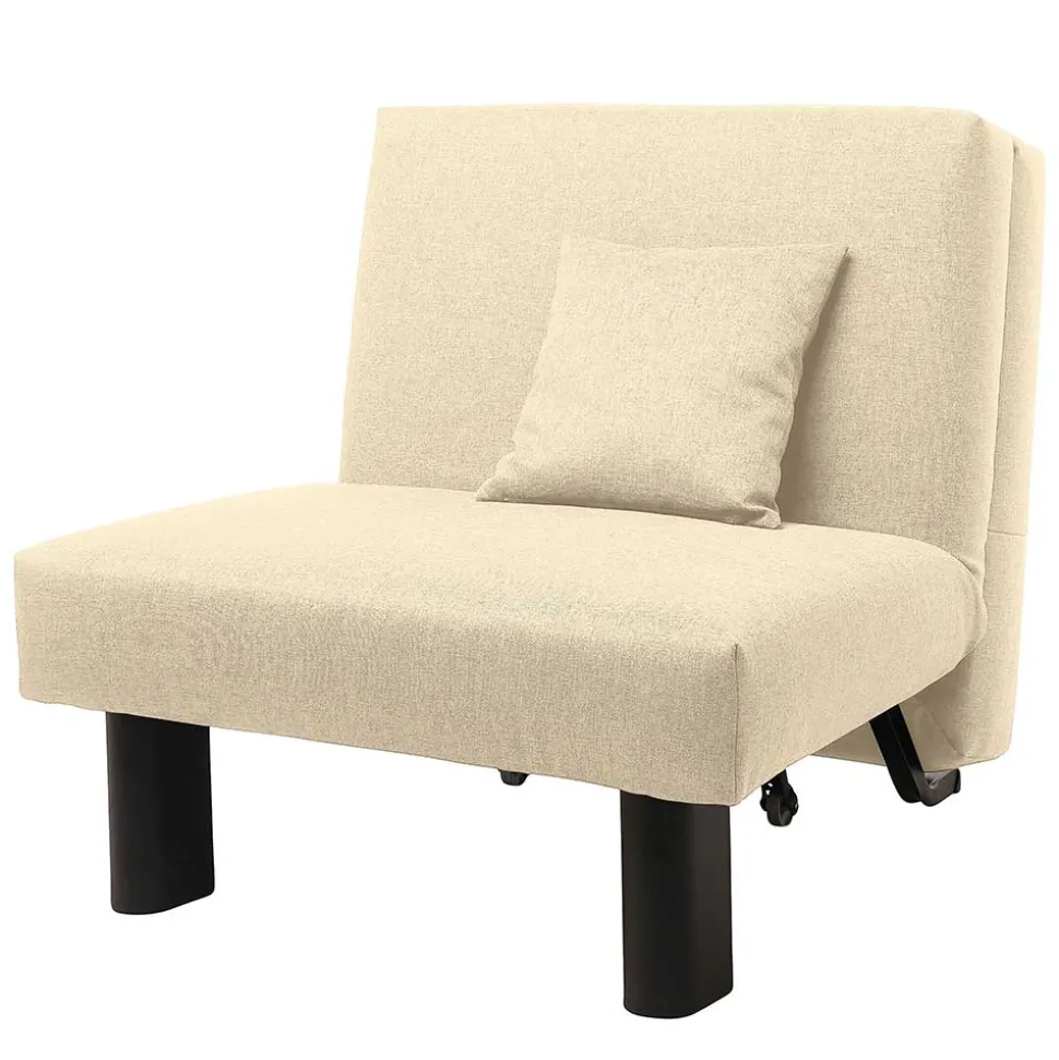 Stoff Schlafsessel in Beige und Schwarz - Setubal