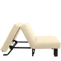 Stoff Schlafsessel in Beige und Schwarz - Setubal