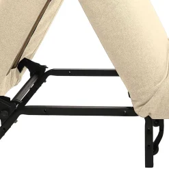 Stoff Schlafsessel in Beige und Schwarz - Setubal