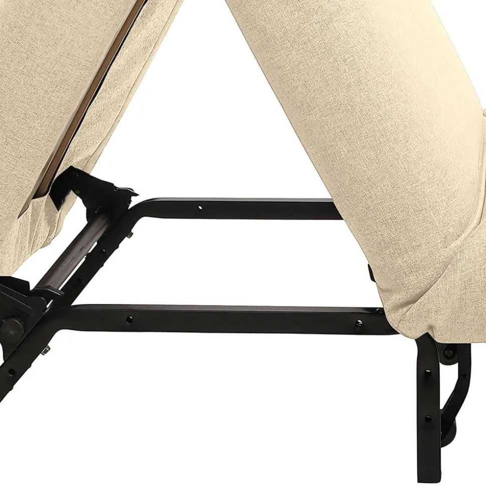 Stoff Schlafsessel in Beige und Schwarz - Setubal