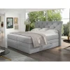 Stoff-Boxspringbett in Hellgrau - Helmu