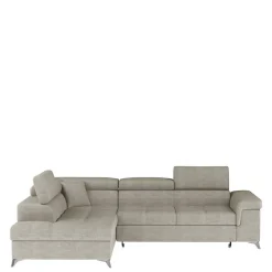 Stoffcouch mit Bettfunktion in Taupe - Moglesia