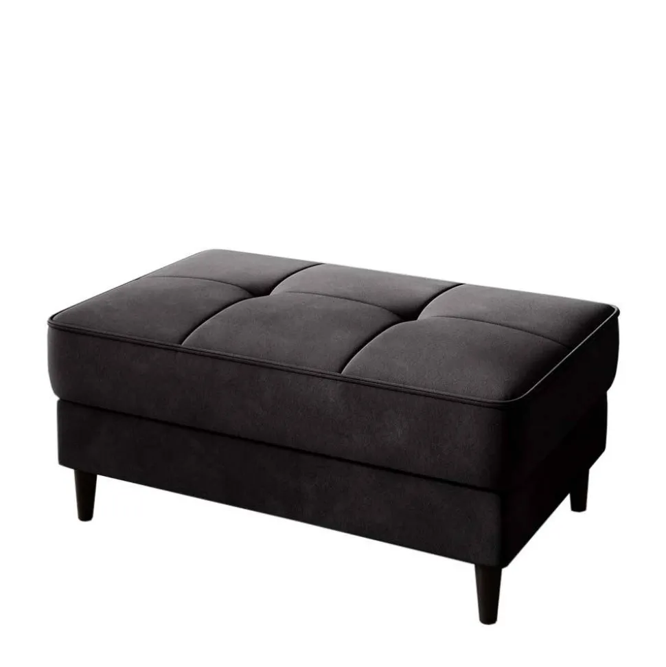 Stoffhocker mit Truhe in Schwarzgrau - Malchas